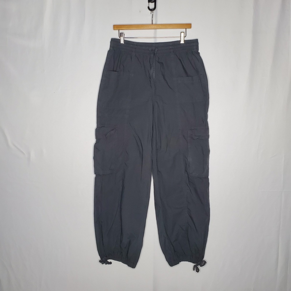 Aerie Cargo Wide Leg Cargo Joggers Women Medium Charcoal Utility Go-For-It Baggy